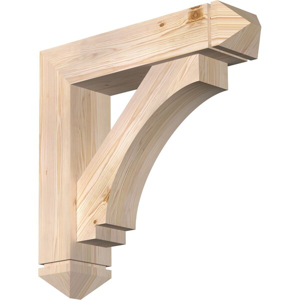 Ekena Millwork Imperial Arts and Crafts Smooth Bracket w/ Offset Brace, Douglas Fir, 7 1/2"W x 32"D x 32"H BKT0806X32X32IMP03SDF - main